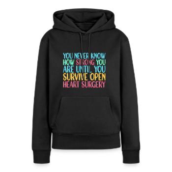 Crise cardiaque Chirurgie cardiaque Chirurgie Hospital - Sweat à capuche Premium bio Femme - noir - Devant - Julia (174cm)