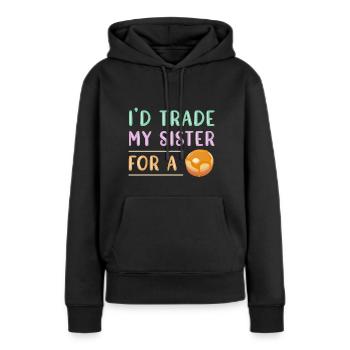 Pfannkuchen - Frauen Premium Bio Hoodie - Schwarz - Vorne - Julia (174cm)