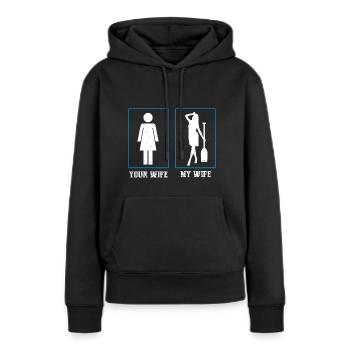 Entraîneur de bateau-dragon et bateau-dragon - Sweat à capuche Premium bio Femme - noir - Devant - Julia (174cm)