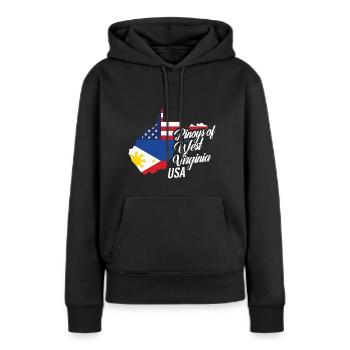 Filipinos aus West Virginia Design für Fil-Ams - Frauen Premium Bio Hoodie - Schwarz - Vorne - Julia (174cm)