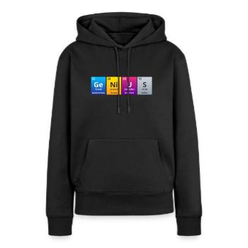 Génie - Sweat à capuche Premium bio Femme - noir - Devant - Julia (174cm)