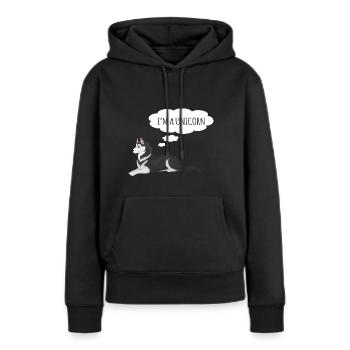 Husky - Sweat à capuche Premium bio Femme - noir - Devant - Julia (174cm)