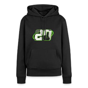 20 Anniversaire Football 20 ans Joueur de football - Sweat à capuche Premium bio Femme - noir - Devant - Julia (174cm)