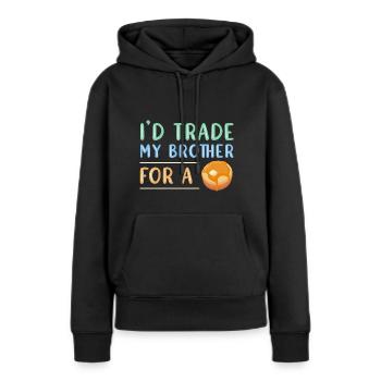 Pfannkuchen - Frauen Premium Bio Hoodie - Schwarz - Vorne - Julia (174cm)