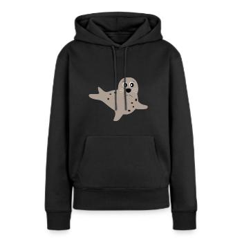 phoques phoques phoques animaux - Sweat à capuche Premium bio Femme - noir - Devant - Julia (174cm)
