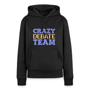 Débat Débat argumentation - Sweat à capuche Premium bio Femme - noir - Devant - Julia (174cm)