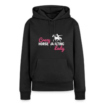 Conception de voûte et conception de chevaux de voûte - Sweat à capuche Premium bio Femme - noir - Devant - Julia (174cm)