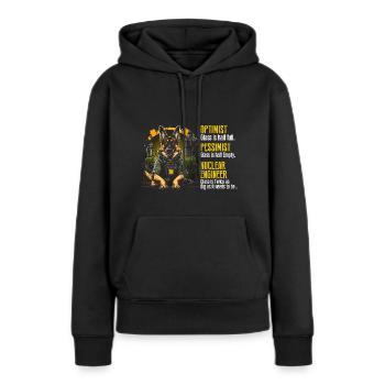 Kernenergie Spruch für Kernenergie - Frauen Premium Bio Hoodie - Schwarz - Vorne - Julia (174cm)