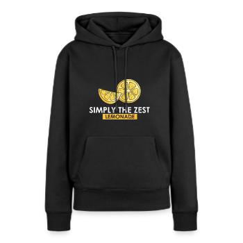 Limonade Limonade Limonade Limonade Stand Design - Sweat à capuche Premium bio Femme - noir - Devant - Julia (174cm)