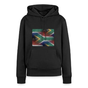Afrique du Sud - art design - Sweat à capuche Premium bio Femme - noir - Devant - Julia (174cm)