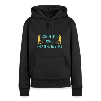 Chasseur de trésors Chasse au trésor Détecteur de métaux - Sweat à capuche Premium bio Femme - noir - Devant - Julia (174cm)
