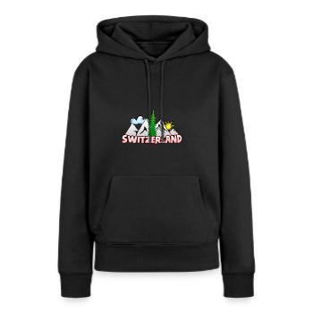 Switzerland - Women’s Premium Organic Hoodie - black - Front - Julia (174cm)