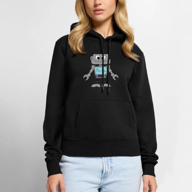Roboter Technik Computer Elektronik Geschenkidee Frauen Premium Bio Hoodie