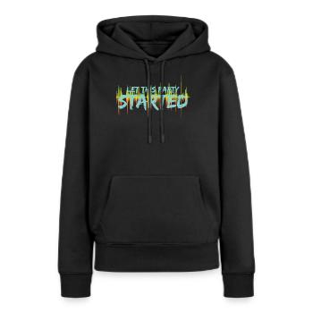 Musique Niveau Party Time Party Start Idée cadeau - Sweat à capuche Premium bio Femme - noir - Devant - Julia (174cm)