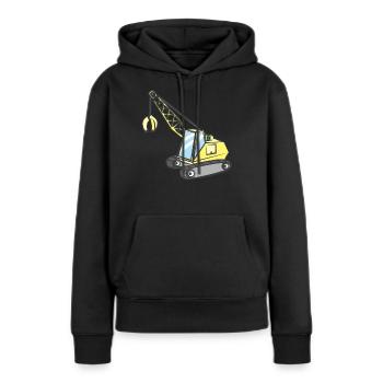 Grue avec pince à pince - Sweat à capuche Premium bio Femme - noir - Devant - Julia (174cm)