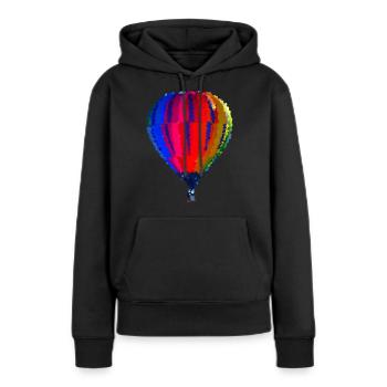 Ballon - Frauen Premium Bio Hoodie - Schwarz - Vorne - Julia (174cm)