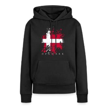 Drapeau Danemark Danemark Dansk Copenhague drapeau - Sweat à capuche Premium bio Femme - noir - Devant - Julia (174cm)