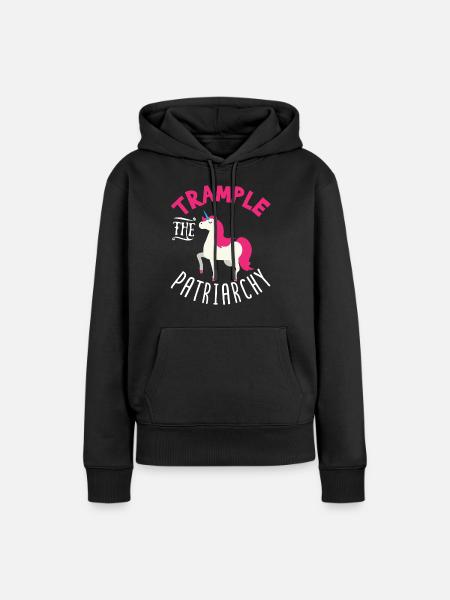 Trample The Patriarchy Unicorn Power - Frauen Premium Bio Hoodie - Schwarz