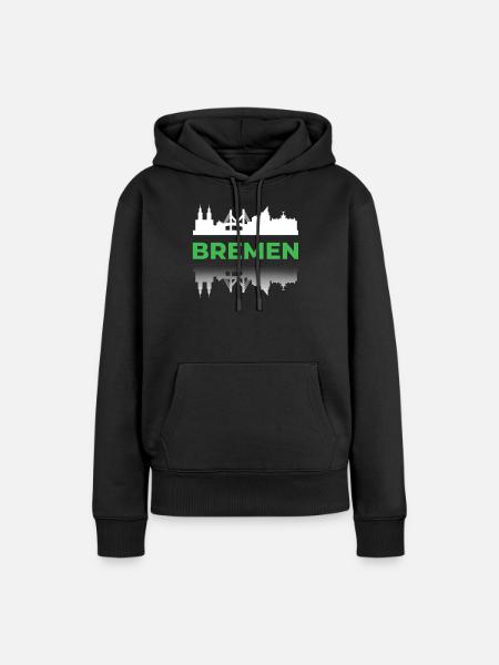 Bremen Grün Bundesland Deutsche Städte Ort Reise - Frauen Premium Bio Hoodie - Schwarz