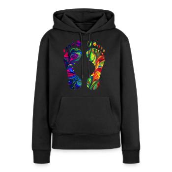 Pieds - Sweat à capuche Premium bio Femme - noir - Devant - Julia (174cm)