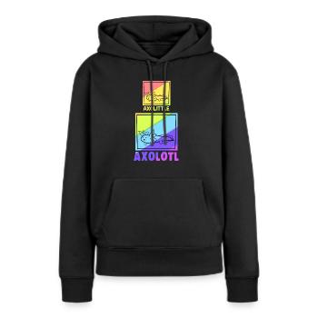 Axolotl Reptile Salamandre Aquarium Kawaii Lurch - Sweat à capuche Premium bio Femme - noir - Devant - Julia (174cm)