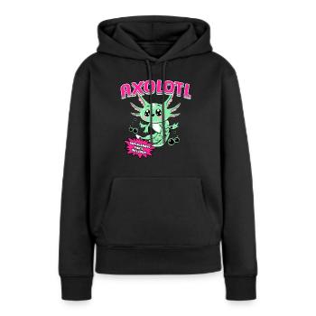 Axolotl Reptile Salamandre Aquarium Kawaii Lurch - Sweat à capuche Premium bio Femme - noir - Devant - Julia (174cm)