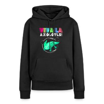 Axolotl Reptile Salamandre Aquarium Kawaii Lurch - Sweat à capuche Premium bio Femme - noir - Devant - Julia (174cm)