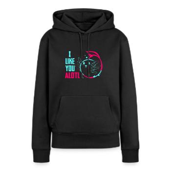 Axolotl Reptile Salamandre Aquarium Kawaii Lurch - Sweat à capuche Premium bio Femme - noir - Devant - Julia (174cm)