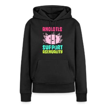 Axolotl Reptile Salamandre Aquarium Kawaii Lurch - Sweat à capuche Premium bio Femme - noir - Devant - Julia (174cm)