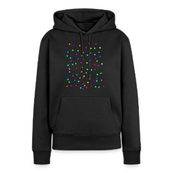 confettis - Sweat à capuche Premium bio Femme - noir - Devant - Julia (174cm)