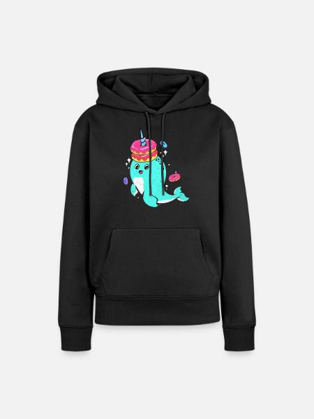 Narwal - Frauen Premium Bio Hoodie - Schwarz