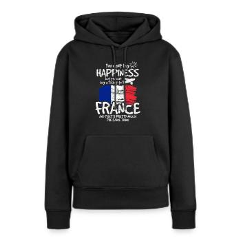 Frankreich - Frauen Premium Bio Hoodie - Schwarz - Vorne - Julia (174cm)