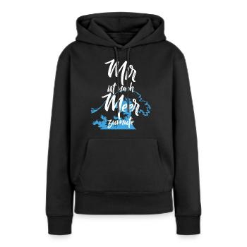 J’ai des vacances à la mer - Sweat à capuche Premium bio Femme - noir - Devant - Julia (174cm)