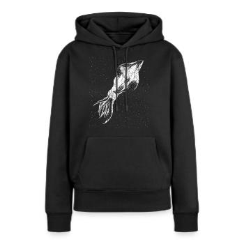 calamar - Sweat à capuche Premium bio Femme - noir - Devant - Julia (174cm)