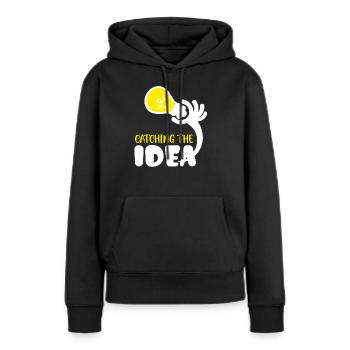 J’ai une idée - Sweat à capuche Premium bio Femme - noir - Devant - Julia (174cm)