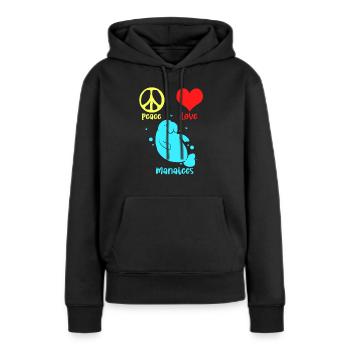 Laque de dugong sanglier Sirenia Manatee - Sweat à capuche Premium bio Femme - noir - Devant - Julia (174cm)