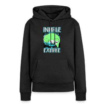 Seekuh - Frauen Premium Bio Hoodie - Schwarz - Vorne - Julia (174cm)