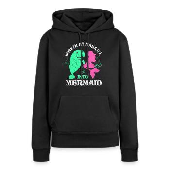 Seekuh - Frauen Premium Bio Hoodie - Schwarz - Vorne - Julia (174cm)