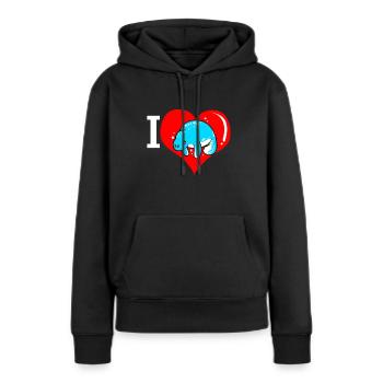 Laque de dugong sanglier Sirenia Manatee - Sweat à capuche Premium bio Femme - noir - Devant - Julia (174cm)