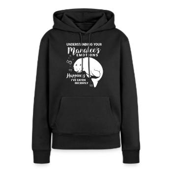 Laque de dugong sanglier Sirenia Manatee - Sweat à capuche Premium bio Femme - noir - Devant - Julia (174cm)