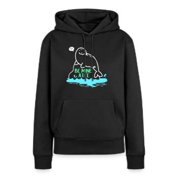 Laque de dugong sanglier Sirenia Manatee - Sweat à capuche Premium bio Femme - noir - Devant - Julia (174cm)