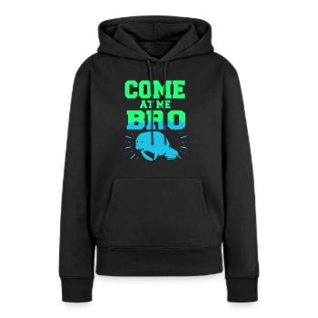 Laque de dugong sanglier Sirenia Manatee - Sweat à capuche Premium bio Femme - noir - Devant - Julia (174cm)