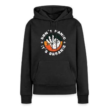 Cannabis Gras Kiffer Retro Cadeau - Sweat à capuche Premium bio Femme - noir - Devant - Julia (174cm)