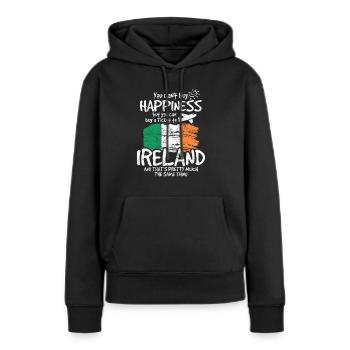 Irlande - Sweat à capuche Premium bio Femme - noir - Devant - Julia (174cm)