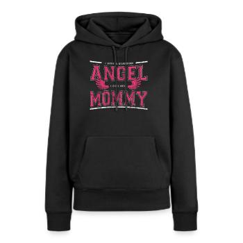 Schutzengel Mami - Frauen Premium Bio Hoodie - Schwarz - Vorne - Julia (174cm)