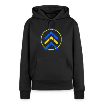 Down Syndrom - Frauen Premium Bio Hoodie - Schwarz - Vorne - Julia (174cm)