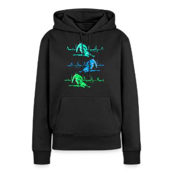 Ski Ski Ski Ski Ski - Sweat à capuche Premium bio Femme - noir - Devant - Julia (174cm)
