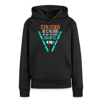 Ski Ski Ski Ski Ski - Sweat à capuche Premium bio Femme - noir - Devant - Julia (174cm)