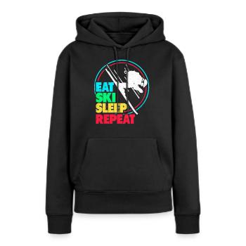 Ski Ski Ski Ski Ski - Sweat à capuche Premium bio Femme - noir - Devant - Julia (174cm)