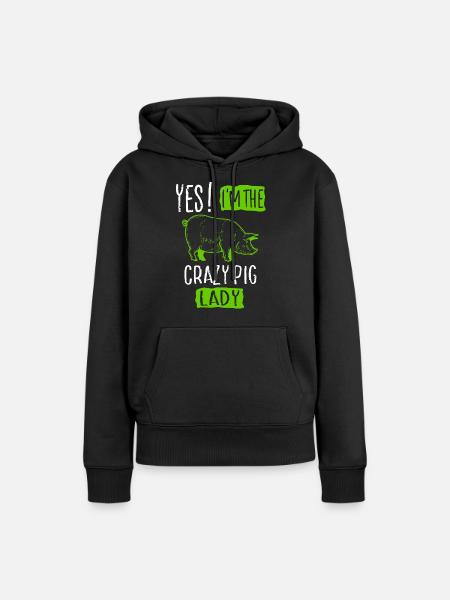 Schwein - Frauen Premium Bio Hoodie - Schwarz